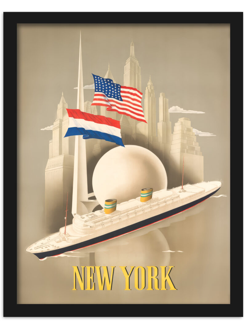 1938 New York Holland-America Line Vintage Poster