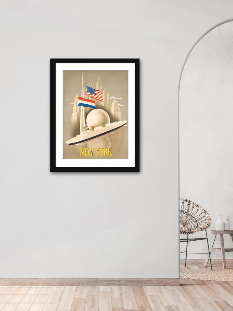 1938 New York Holland-America Line Vintage Poster