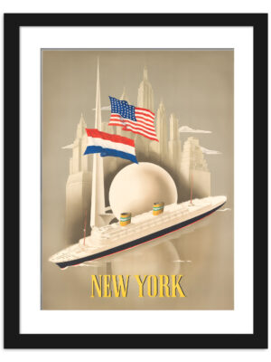 1938 New York Holland-America Line Vintage Poster
