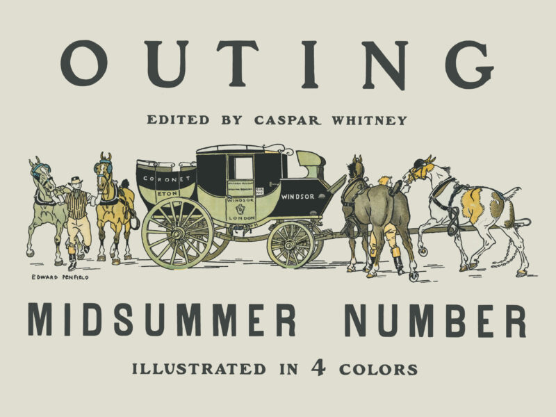 1896 Outing Magazine mid-summer number vintage poster