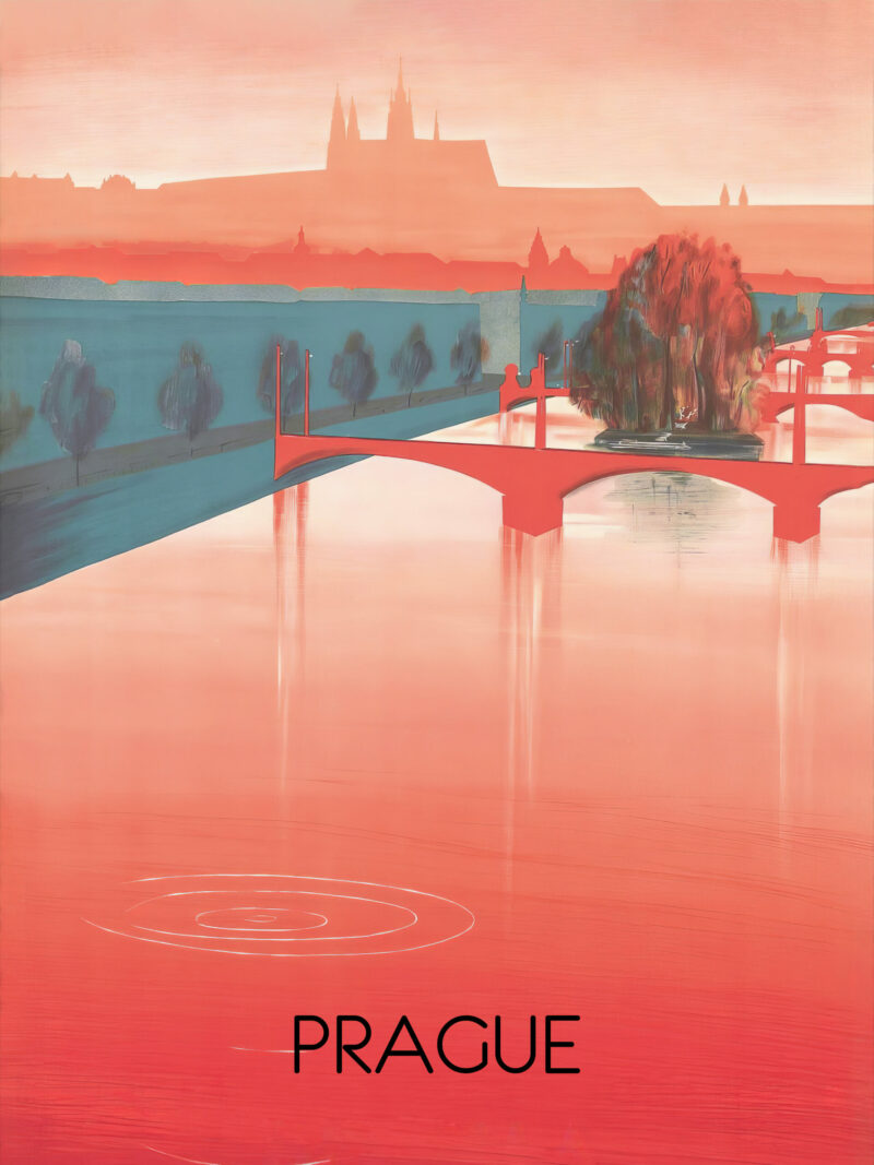 1937 Ethereal Prague Vltava River Poster
