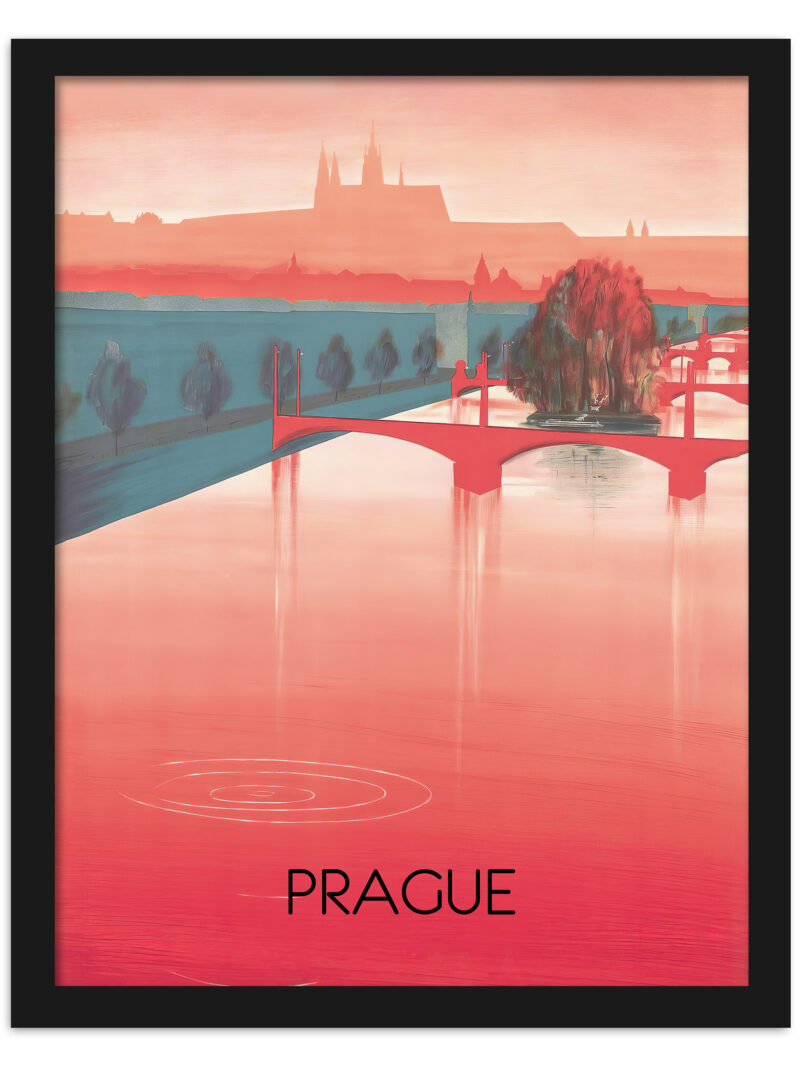 1937 Ethereal Prague Vltava River Poster