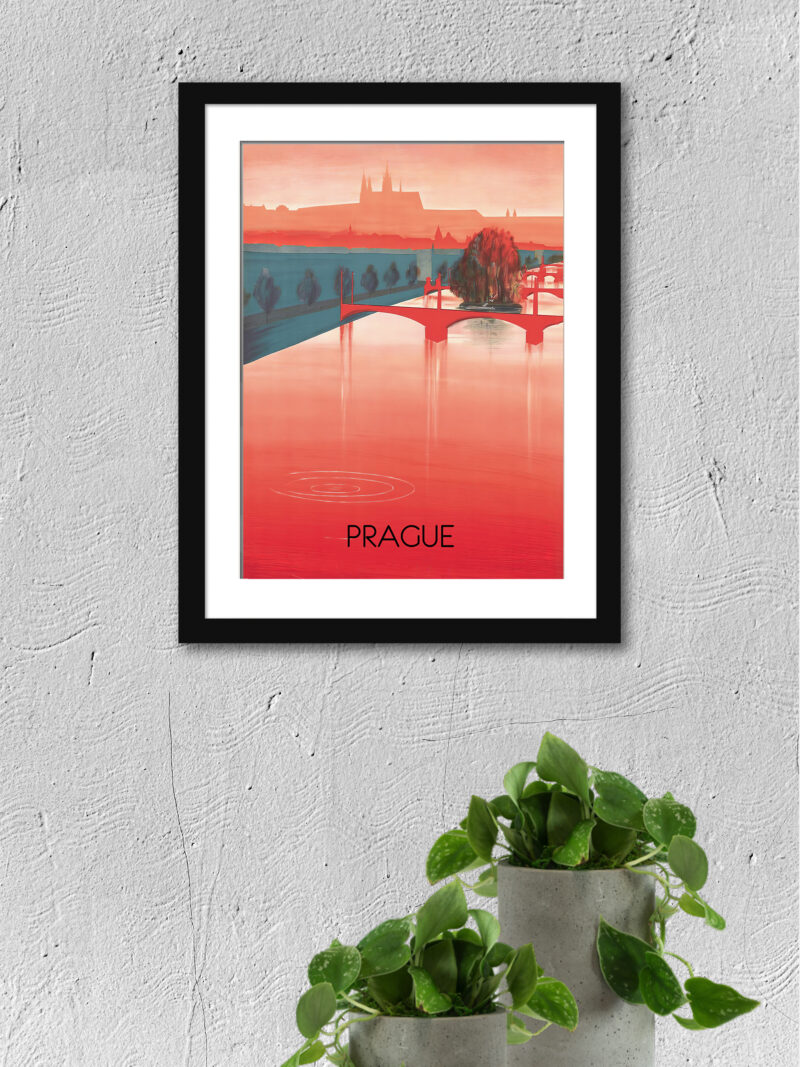 1937 Ethereal Prague Vltava River Poster