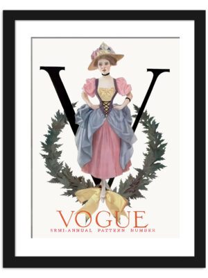 1909 vintage Vogue magazine cover with elegant woman in wreath