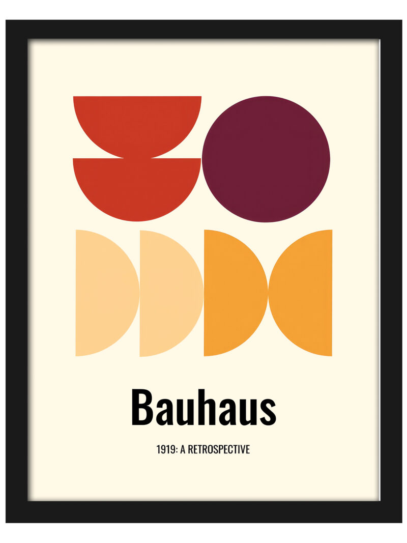 1919 Bauhaus retrospective poster featuring colorful abstract geometric shapes