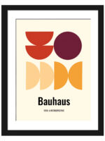 1919 Bauhaus retrospective poster featuring colorful abstract geometric shapes