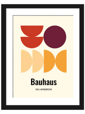 1919 Bauhaus retrospective poster featuring colorful abstract geometric shapes