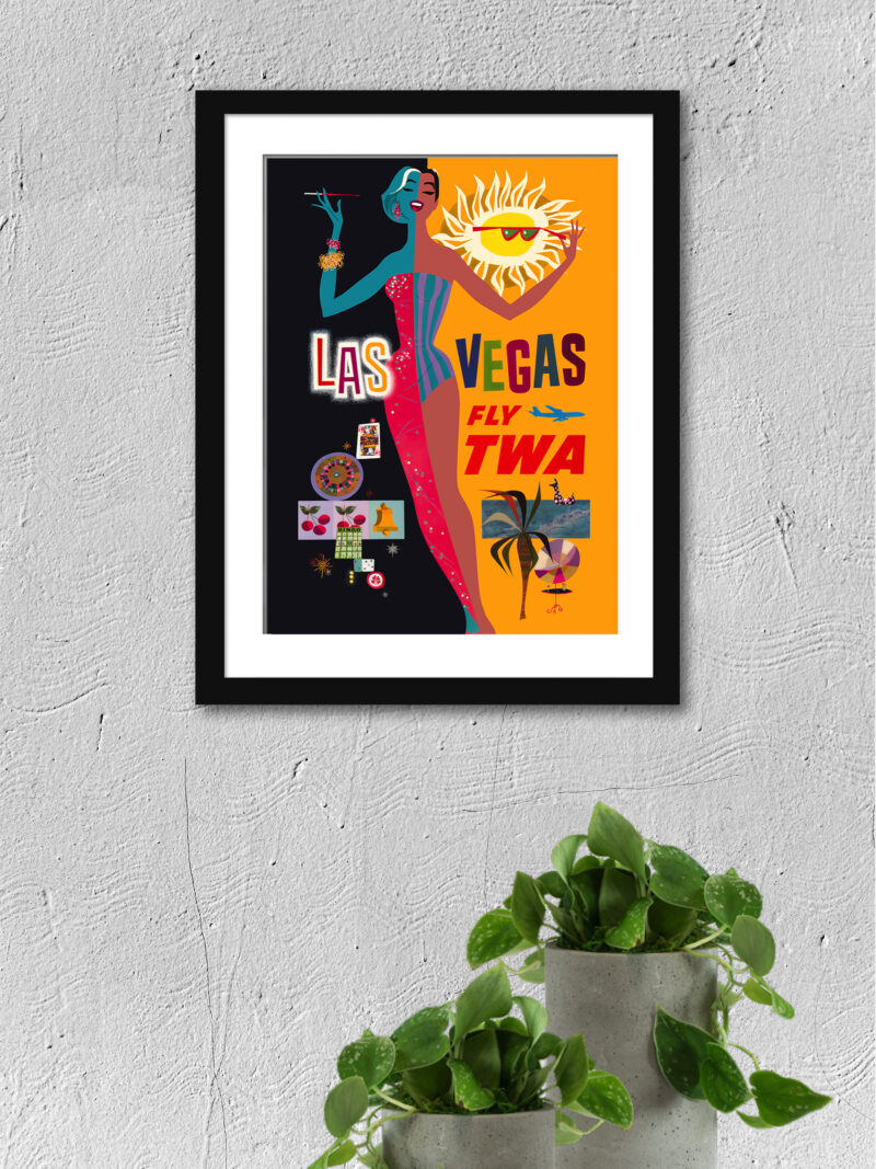 1960’s TWA Las Vegas Travel Poster by David Klein
