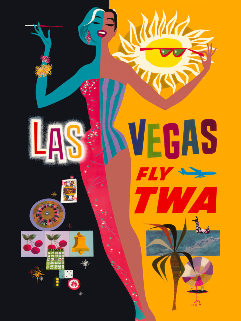 1960’s TWA Las Vegas Travel Poster by David Klein