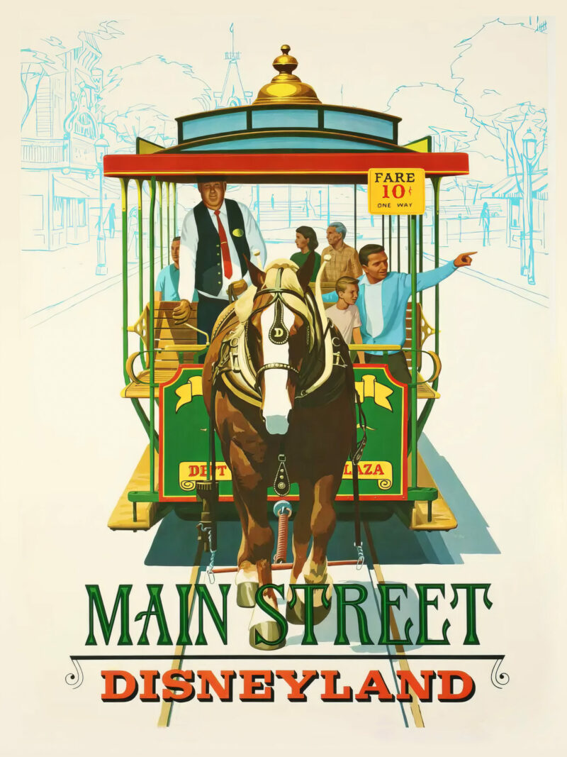 1969 Main Street Disneyland Vintage Poster