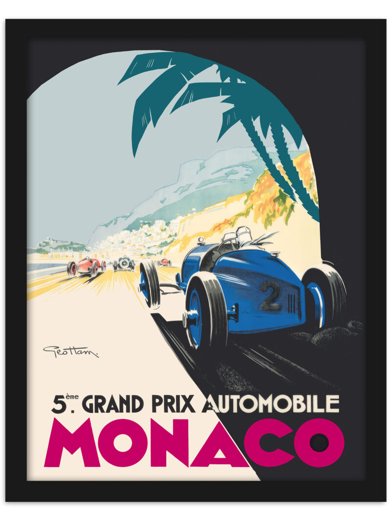 1933 Monaco Grand Prix Vintage Poster Reproduction
