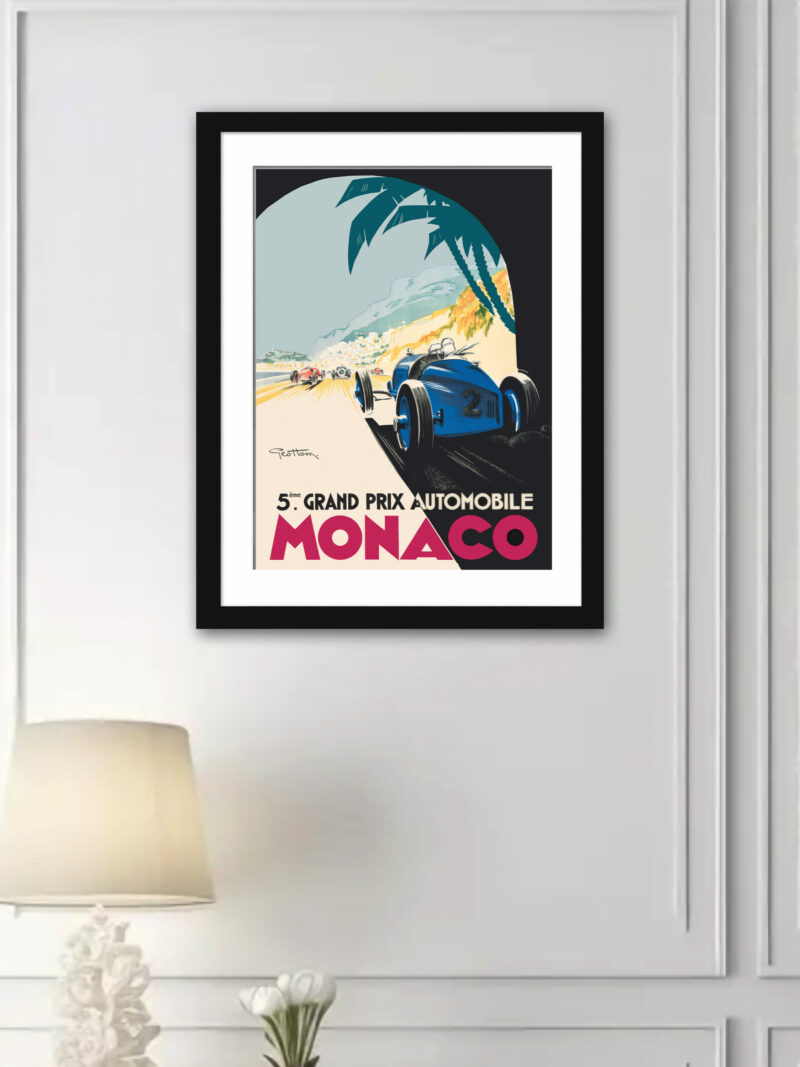 1933 Monaco Grand Prix Vintage Poster Reproduction