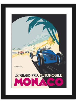 1933 Monaco Grand Prix Vintage Poster Reproduction