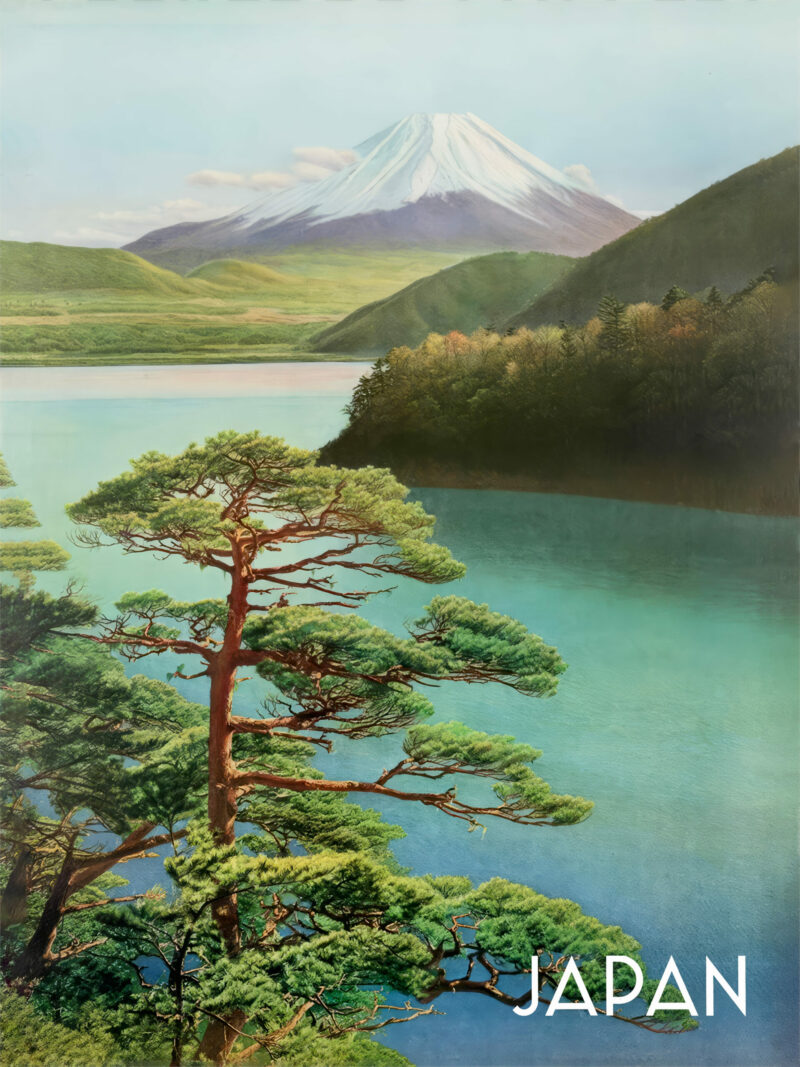 1930s Vintage Mount Fuji Japan Travel Poster