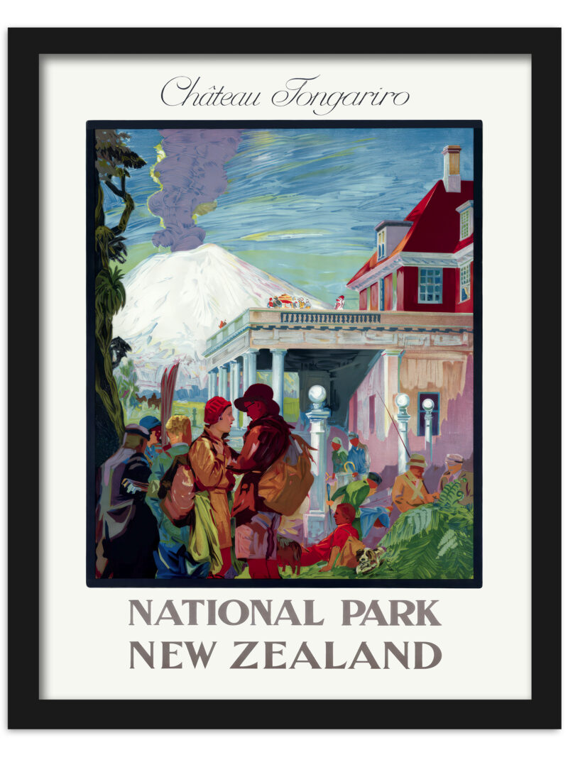 1930s Château Tongariro New Zealand Vintage Poster