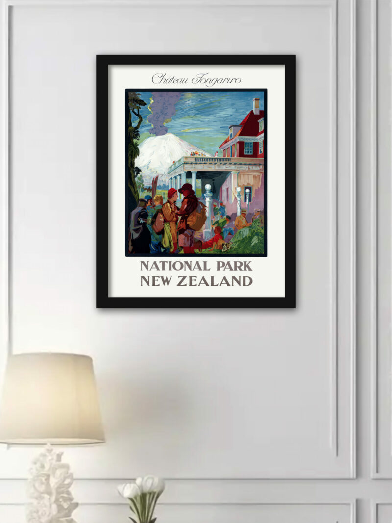 1930s Château Tongariro New Zealand Vintage Poster
