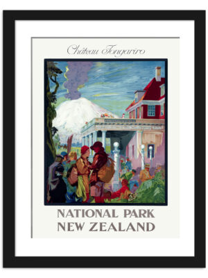 1930s Château Tongariro New Zealand Vintage Poster