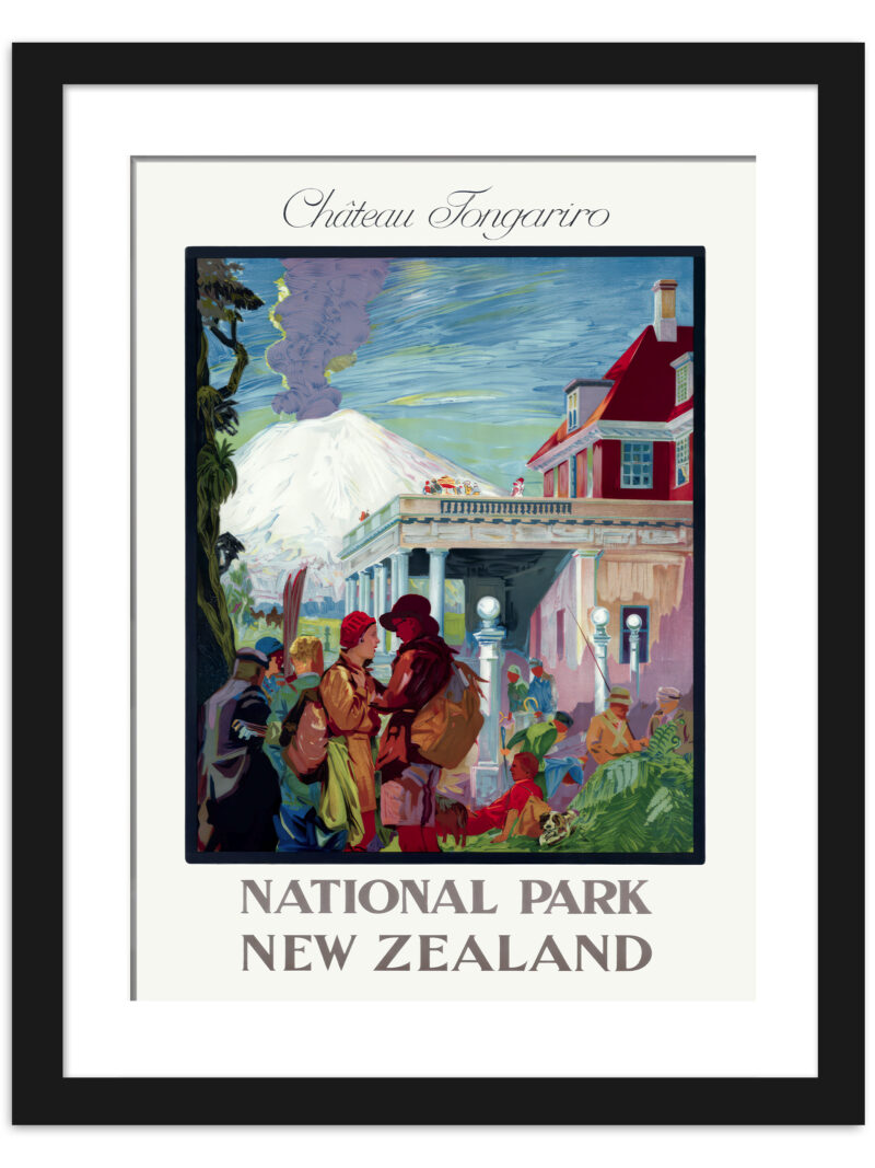 1930s Château Tongariro New Zealand Vintage Poster