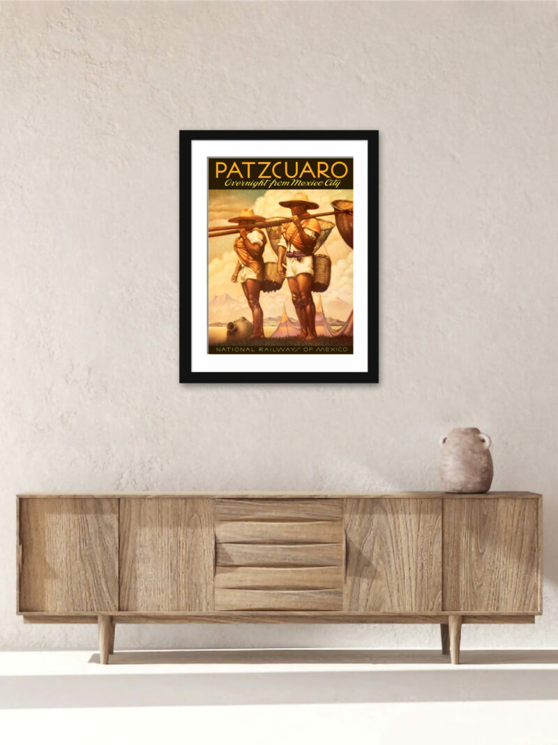 1950 Patzcuaro Mexico Vintage Travel Poster