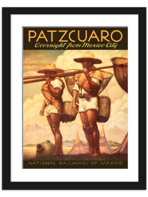 1950 Patzcuaro Mexico Vintage Travel Poster