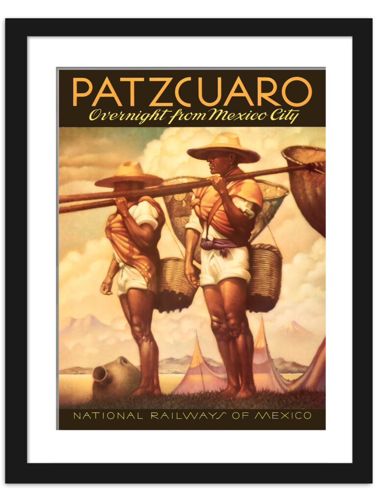 1950 Patzcuaro Mexico Vintage Travel Poster
