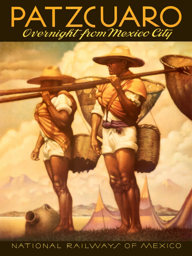 1950 Patzcuaro Mexico Vintage Travel Poster