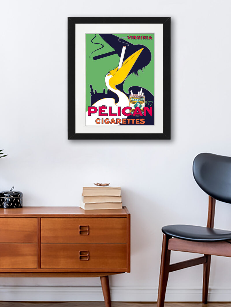 1925 Pelican Cigarettes Vintage Poster