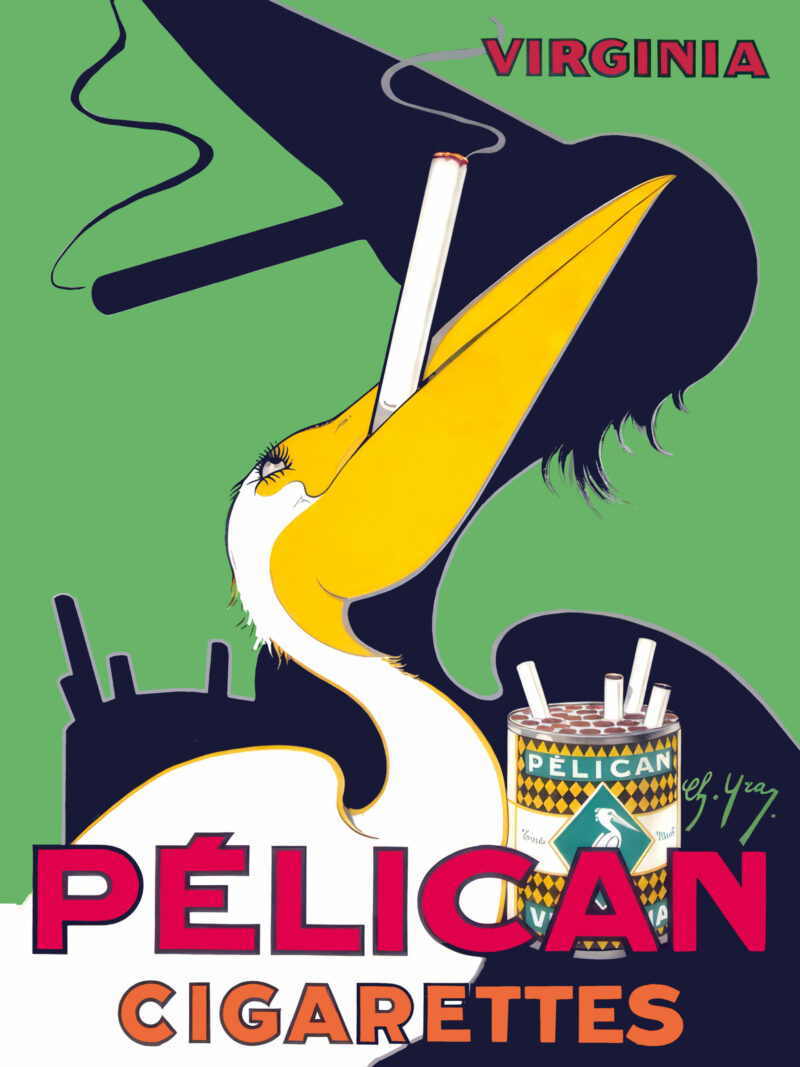 1925 Pelican Cigarettes Vintage Poster