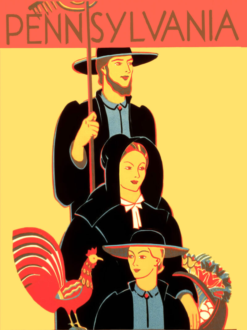 Vintage WPA Pennsylvania Amish Poster