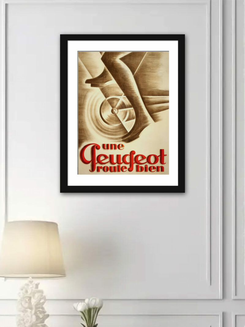 1928 Vintage Peugeot Bicycle Poster