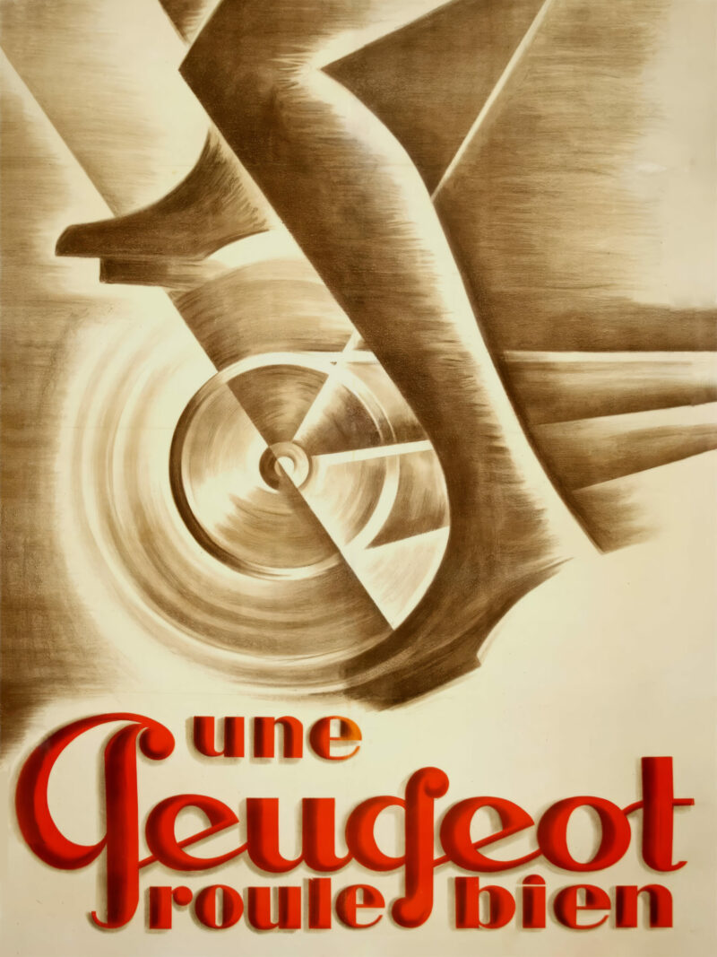 1928 Vintage Peugeot Bicycle Poster