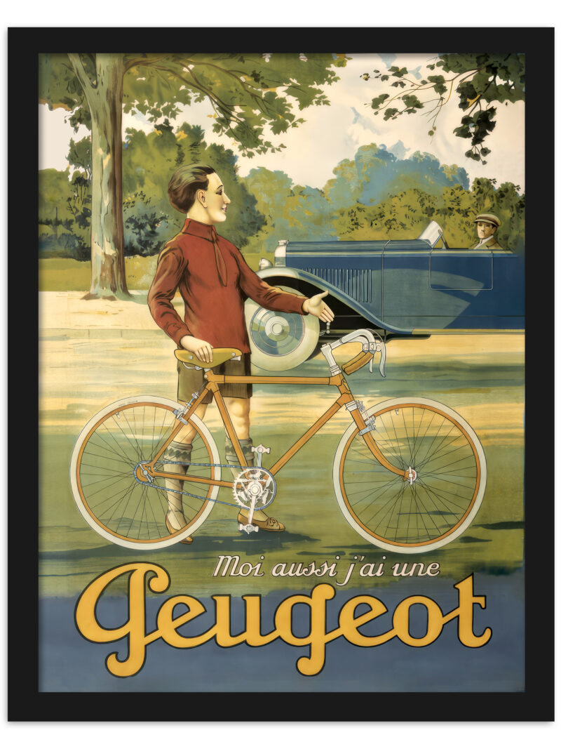 1930 Vintage French Peugeot Bicycle Poster