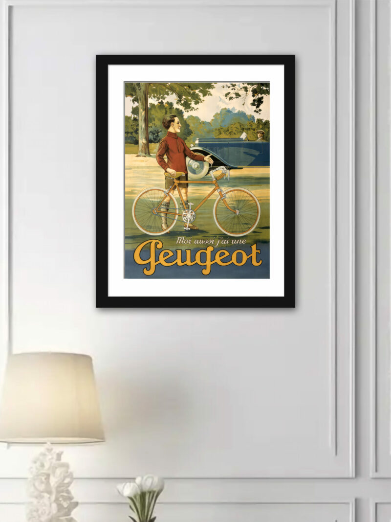 1930 Vintage French Peugeot Bicycle Poster