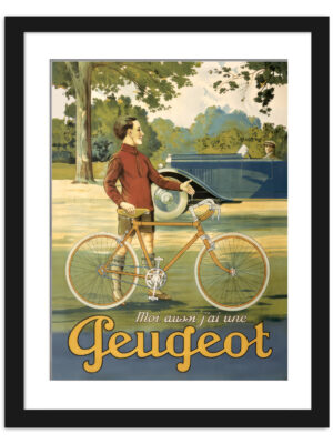 1930 Vintage French Peugeot Bicycle Poster