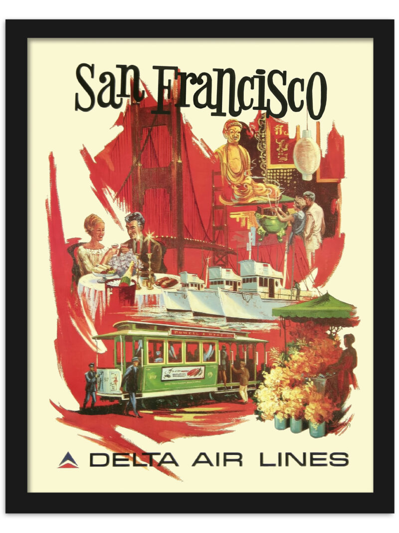1970s San Francisco Delta Air Lines Poster