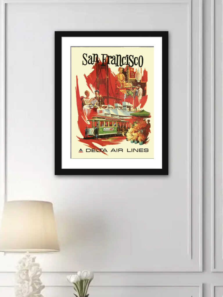 1970s San Francisco Delta Air Lines Poster