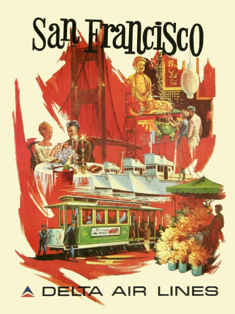 1970s San Francisco Delta Air Lines Poster