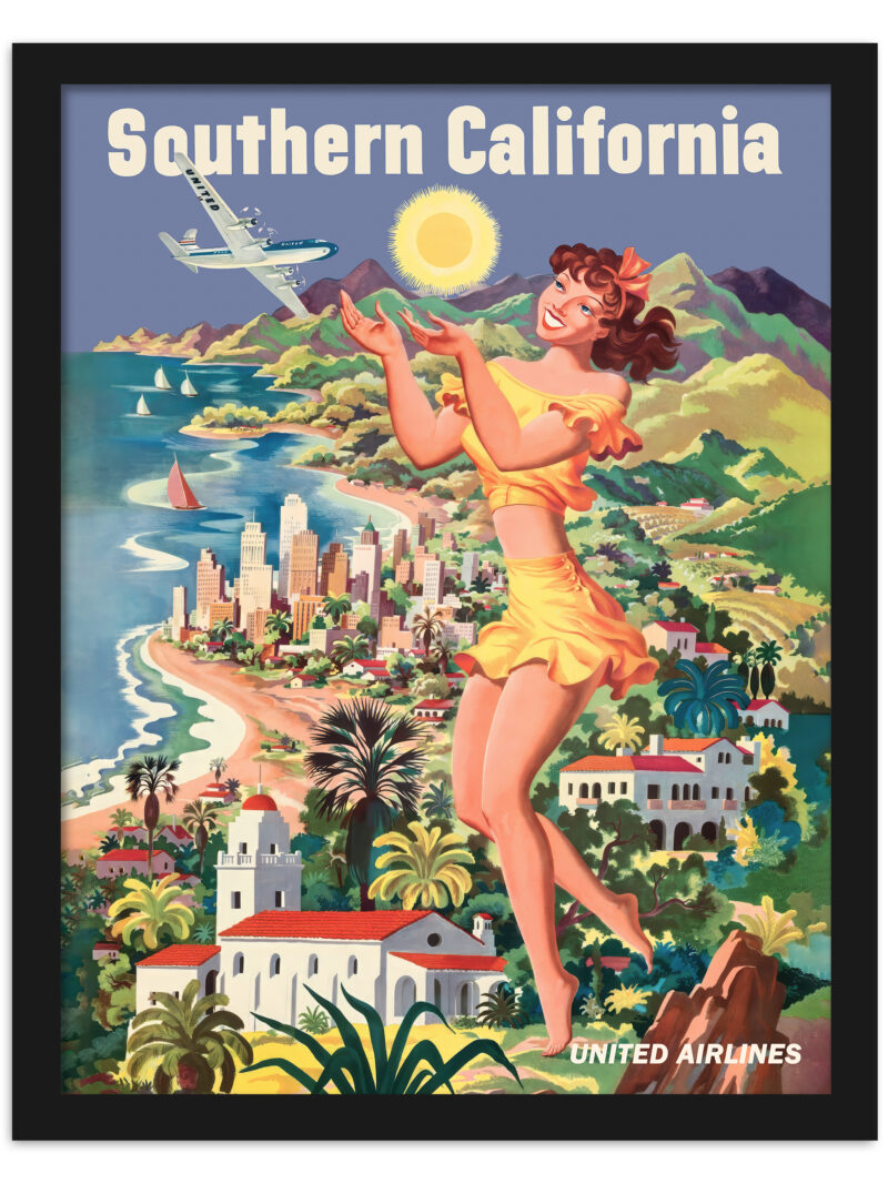 Vintage 1950s Southern California Airline Poster