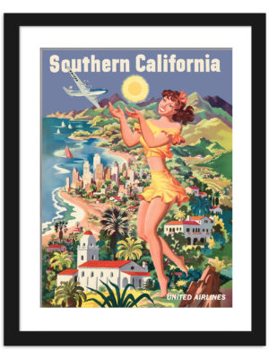 Vintage 1950s Southern California Airline Poster