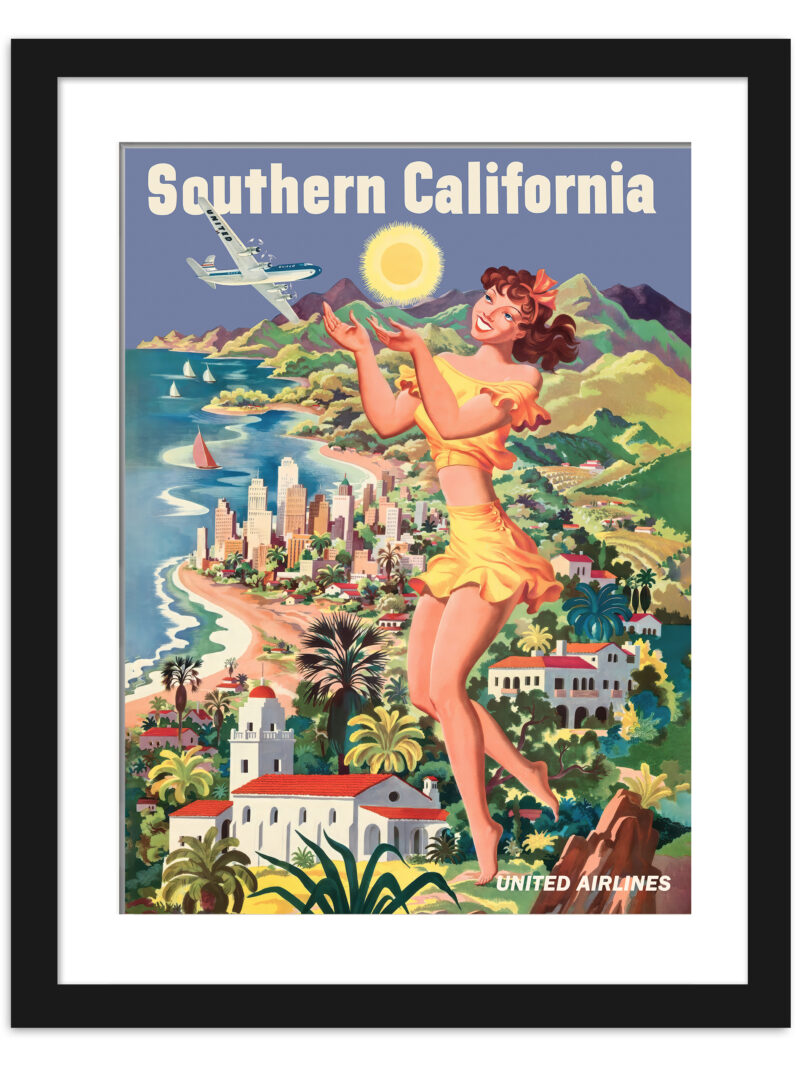 Vintage 1950s Southern California Airline Poster