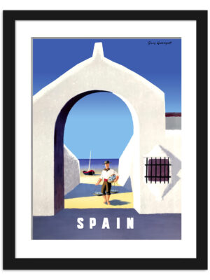 Vintage Spanish Coastal Scene Travel Poster