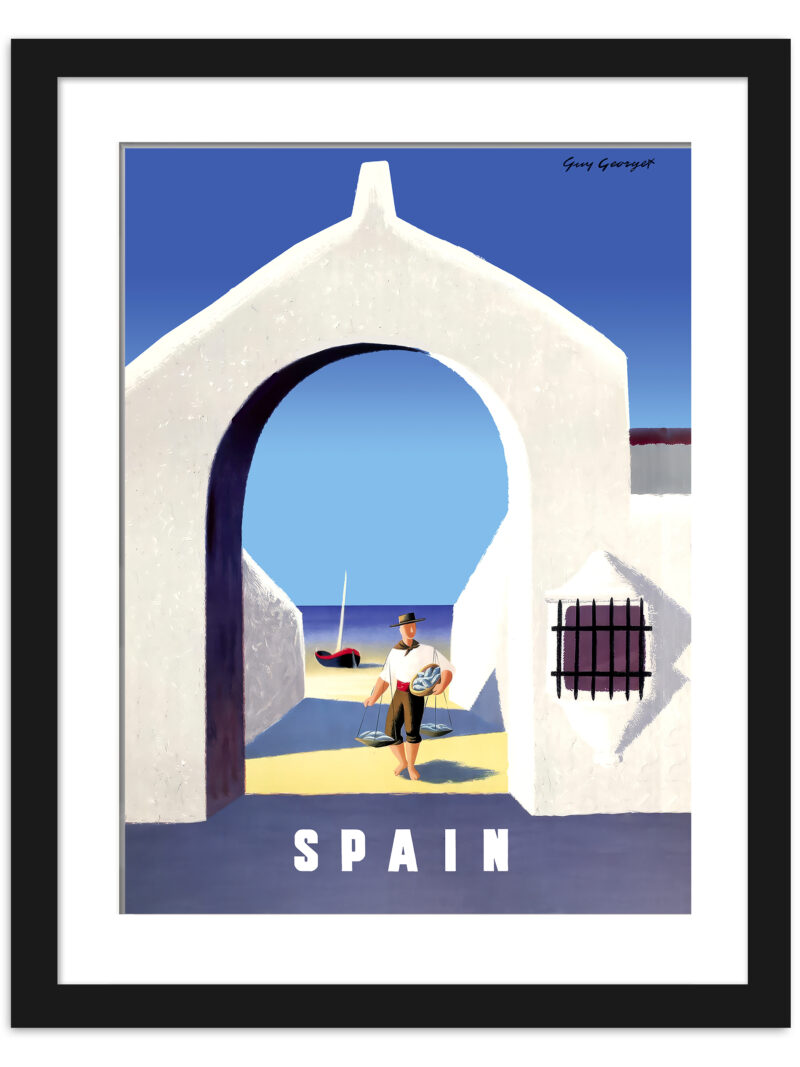 Vintage Spanish Coastal Scene Travel Poster
