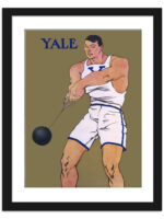 1908 Yale track and field poster with athlete swinging a hammer