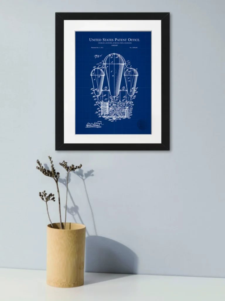 1911 airship patent art print