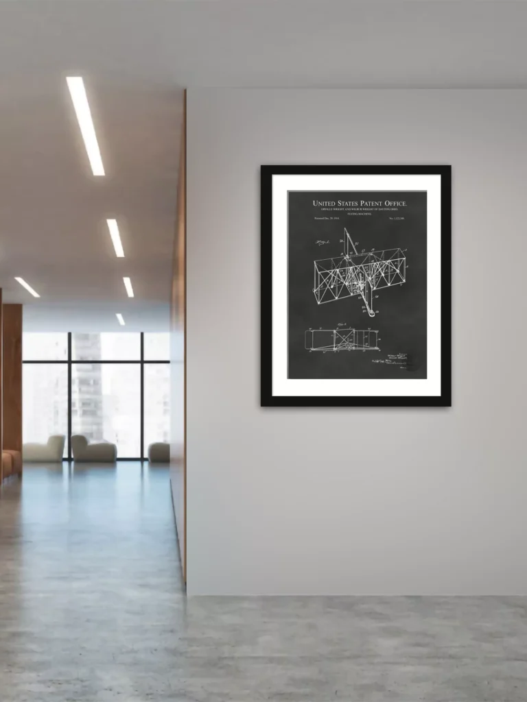 Wright Brothers 1914 airplane patent print
