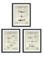 WW2 Fighter Collection | Aviation Patent Prints